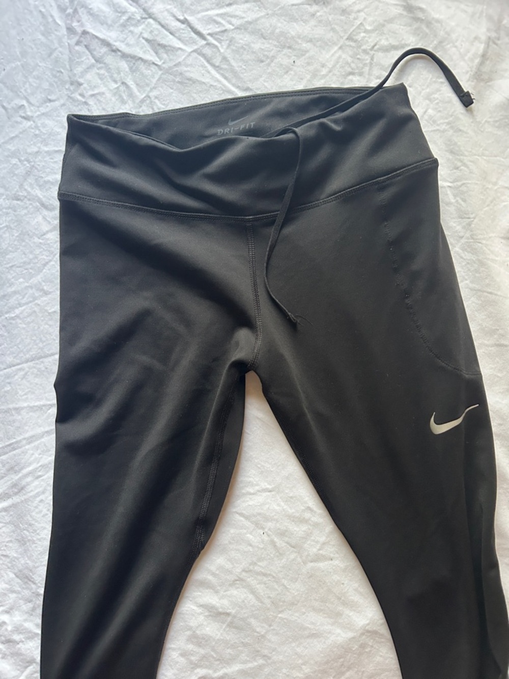 Nike Kids Black Athletic Leggings with Reflective Swoosh